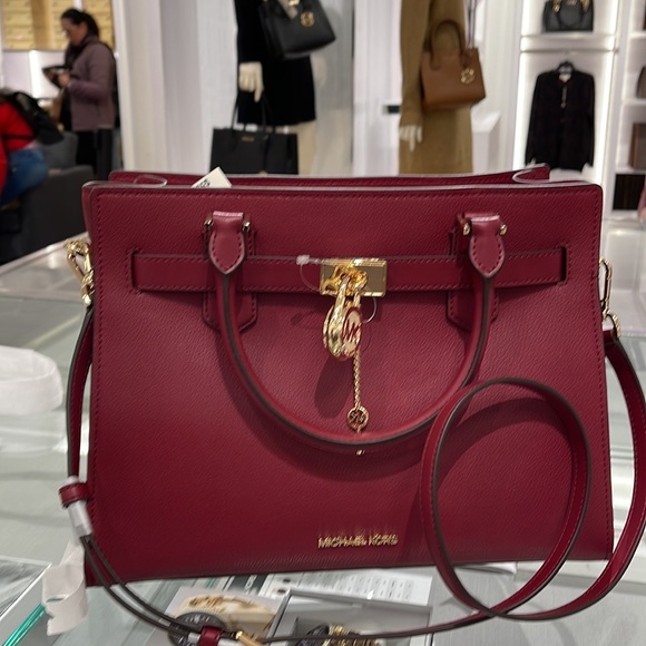 MICHAEL KORS HAMILTON MEDIUM SATCHEL Dark Cherry COLOR - Picture 3 of 16